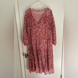 Billabong Storm Rider Midi Dress Pink Red